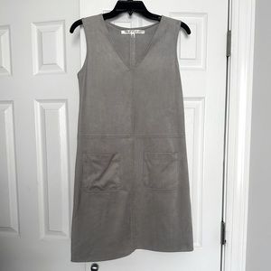 Max Studio Gray Velvet Sleeveless Dress